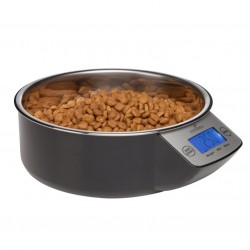 GAMELLE INOX POUR CHIEN AVEC PESÉE INTEGRÉE 1 LITRE (450 grs croquettes environ)