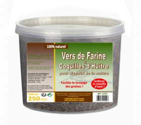 VERS ET COQUILLES D'HUITRES CONCASSÉES POUR OISEAUX DE LA NATURE (déshydratés)