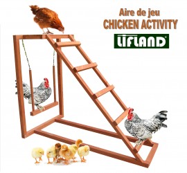 AIRE DE JEU POUR POULES / STAND D'ACTIVITÉ POUR POULES 100% SAPIN DE FINLANDE