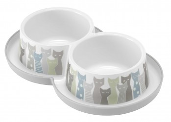 DOUBLE GAMELLE POUR CHAT ''CAT DREAMS'' AVEC IMPRESSION