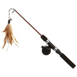 JOUET POUR CHAT CANNE A PECHE TELESCOPIQUE A MOULINET