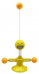 JOUET POUR CHAT SUR VENTOUSE ''SMILEY'' AVEC BRAS TOURNIQUET