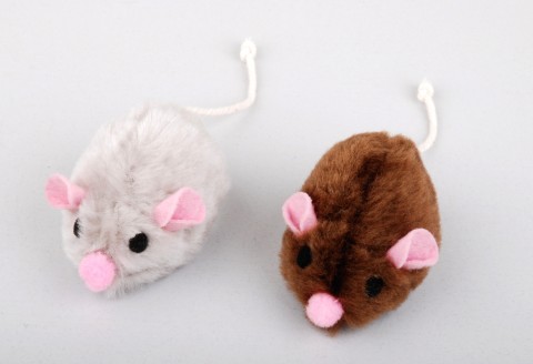 JOUET CHAT 2 SOURIS DEUX COULEURS