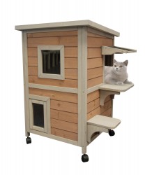 NICHE/MAISON POUR CHAT ''CAT HOME'' 100% SAPIN DE FINLANDE