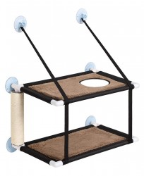 DOUBLE HAMAC DE FENETRE POUR CHAT AVEC GRIFFOIR 