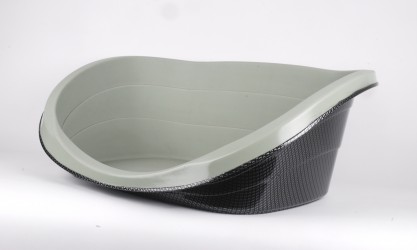 CORBEILLE CHIEN PLASTIQUE SERIGRAPHIEE ''CARBONE'' 49 CM
