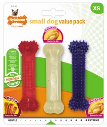 JOUET POUR PETIT CHIEN NYLABONE PACK 3 OS