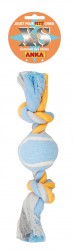 JOUET POUR PETIT CHIEN CORDE A NOEUD + BALLE TENNIS XS