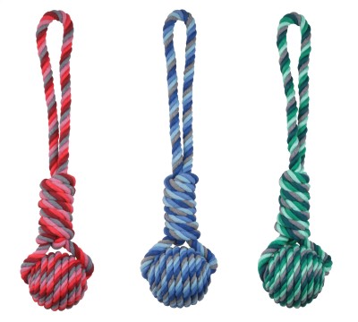 JOUET POUR CHIEN TRACTION CORDE 3 COULEURS