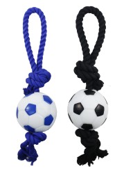 JOUET POUR PETIT CHIEN CORDE TRACTION + BALLON SONORE