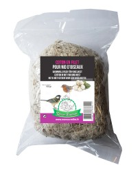 COTON NATUREL POUR NID D'OISEAUX 100 grs