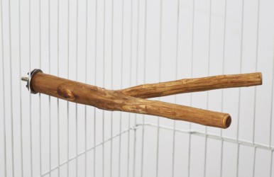 PERCHOIR DOUBLE EN BOIS POUR CANARI ET PERRUCHE