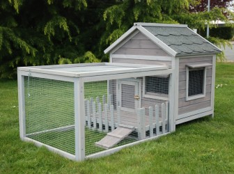 NICHE POUR PETIT CHIEN BOIS COTTAGE GRIS 100% SAPIN DE FINLANDE