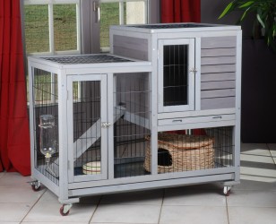 MAISON NICHE D'INTERIEUR POUR PETIT CHIEN ''RESTLAND'' 100% SAPIN DE FINLANDE
