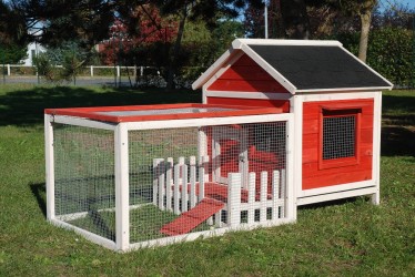 NICHE POUR  PETIT CHIEN BOIS COTTAGE CORAIL 100% SAPIN DE FINLANDE