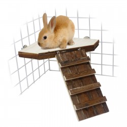 PLATEFORME POUR CAGE LAPIN NAIN ET FURET AVEC RAMPE D'ACCES