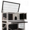 CAGE CLAPIER LAPIN D'INTERIEUR SUR ROUES ''HUTCHLAND'' 100% SAPIN DE FINLANDE