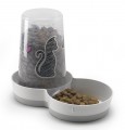 DISTRIBUTEUR CROQUETTES & EAU POUR CHAT ''CATS IN LOVE'' AVEC IMPRESSION