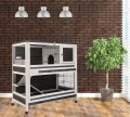 CAGE CLAPIER LAPIN D'INTERIEUR SUR ROUES ''HUTCHLAND'' 100% SAPIN DE FINLANDE