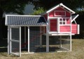 POULAILLER AVEC TOIT PVC HAUTE RESISTANCE ''HOUSE'' 5 à 6 POULES 100% SAPIN DE FINLANDE + mangeoire à grilles (AS4504) et abreuvoir 5 litres (AS4507) OFFERTS !