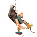 JOUET OISEAU BRIQUES DE BOIS COULEUR