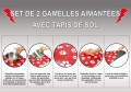 SET DE 2 GAMELLES CHIEN INOX + TAPIS AIMANTES 